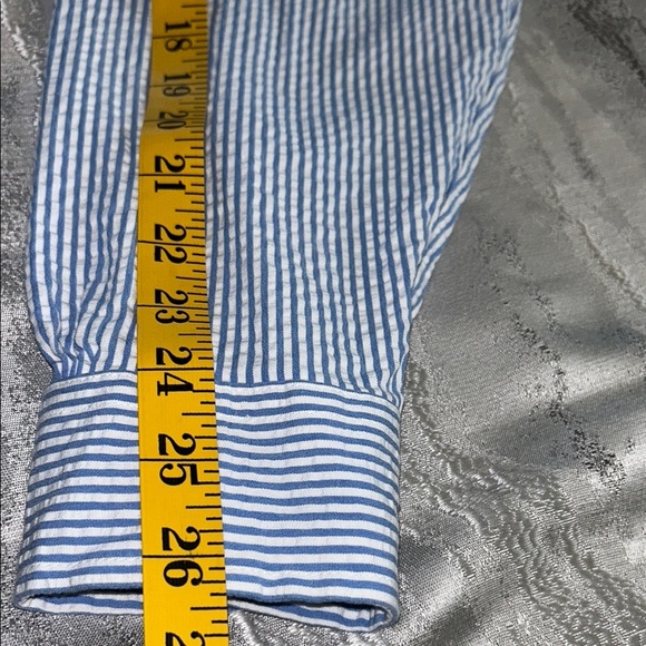 Brooks Brothers Navy and White Striped Button Down Shirt - Picture 6 of 8